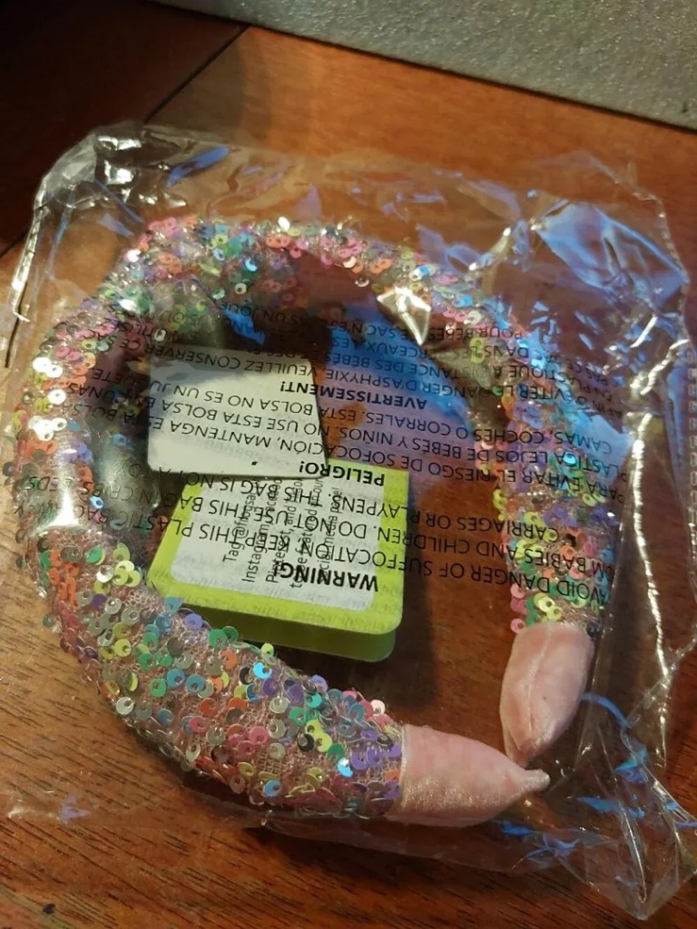 NEW BAG ! Girl Frog Sac Sparkly Sequin Kot Rainbow Headband